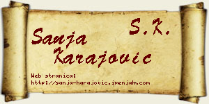 Sanja Karajović vizit kartica